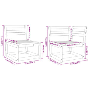 Set Divani da Giardino 6 pz in Legno Impregnato di Pino 3217019