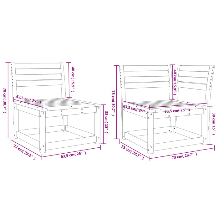 Set Divani da Giardino 6 pz in Legno Impregnato di Pino 3217019