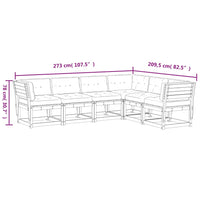 Set Divani Giardino 6pz con Cuscini Bianco Legno Massello Pino 3217021