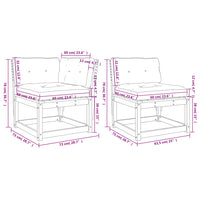 Set Divani Giardino 6pz con Cuscini Bianco Legno Massello Pino 3217021