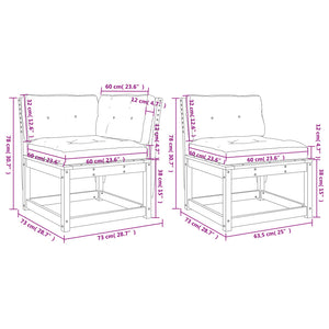 Set Divani Giardino 6 pz con Cuscini in Legno Massello di Pino 3217025