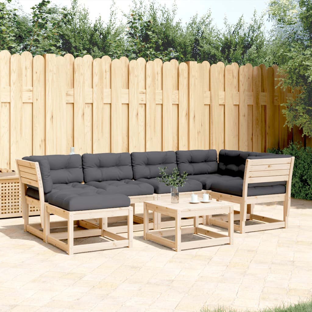 Set Divani Giardino 6 pz con Cuscini in Legno Massello di Pinocod mxl 112513