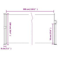 Tenda da Sole Laterale Retrattile Verde Scuro 100x300 cm 4004275