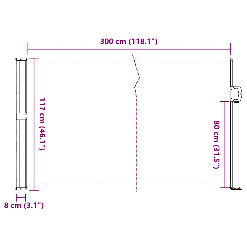 Tenda da Sole Laterale Retrattile Blu 120x300 cm 4004281