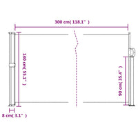 Tenda da Sole Laterale Retrattile Verde Scuro 140x300 cm 4004305