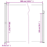 Tenda da Sole Laterale Retrattile Crema 200x300 cm 4004355