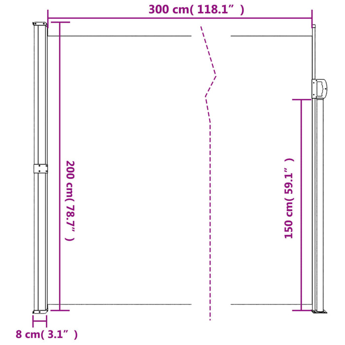 Tenda da Sole Laterale Retrattile Verde Scuro 200x300 cm 4004365