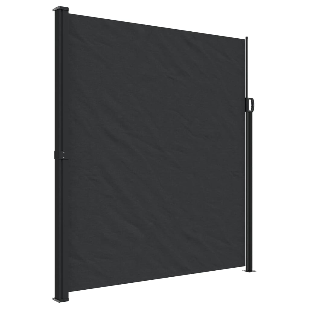 Tenda da Sole Laterale Retrattile Nera 220x300 cm 4004369