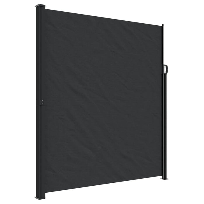 Tenda da Sole Laterale Retrattile Nera 220x300 cm 4004369