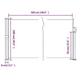 Tenda da Sole Laterale Retrattile Antracite 100x500 cm 4004398