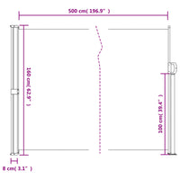 Tenda da Sole Laterale Retrattile Beige 160x500 cm 4004435