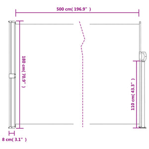 Tenda da Sole Laterale Retrattile Rossa 180x500 cm 4004447