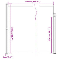 Tenda da Sole Laterale Retrattile Marrone 200x500 cm 4004464