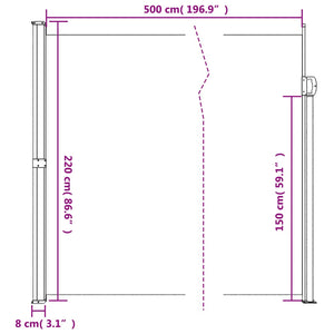 Tenda da Sole Laterale Retrattile Blu 220x500 cm 4004476