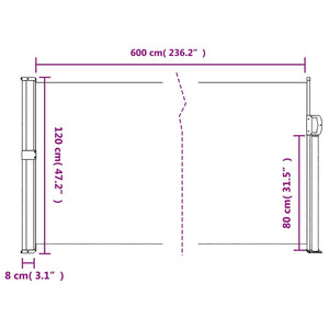 Tenda da Sole Laterale Retrattile Verde Scuro 120x600 cm 4004500