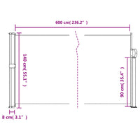 Tenda da Sole Laterale Retrattile Antracite 140x600 cm 4004518