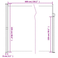 Tenda da Sole Laterale Retrattile Blu 220x600 cm 4004566