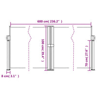 Tenda da Sole Laterale Retrattile Rossa 100x600 cm 4004582