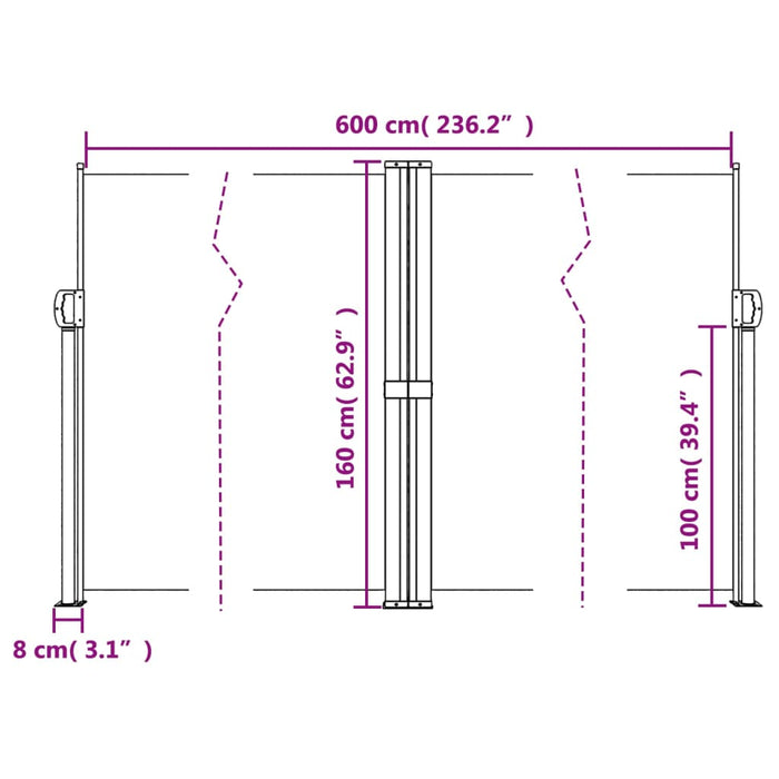 Tenda da Sole Laterale Retrattile Blu 160x600 cm 4004626