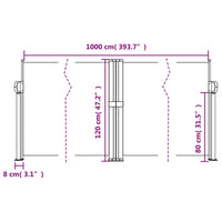 Tenda da Sole Laterale Retrattile Verde Scuro 120x1000 cm 4004710