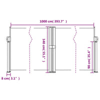 Tenda da Sole Laterale Retrattile Crema 140x1000 cm 4004715