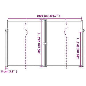 Tenda da Sole Laterale Retrattile Marrone 200x1000 cm 4004764