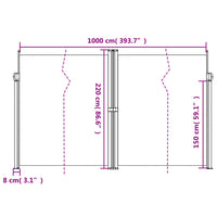 Tenda da Sole Laterale Retrattile Crema 220x1000 cm 4004775