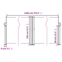 Tenda da Sole Laterale Retrattile Beige 120x1200 cm 4004795