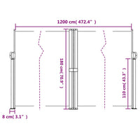 Tenda da Sole Laterale Retrattile Marrone 180x600 cm 4004839