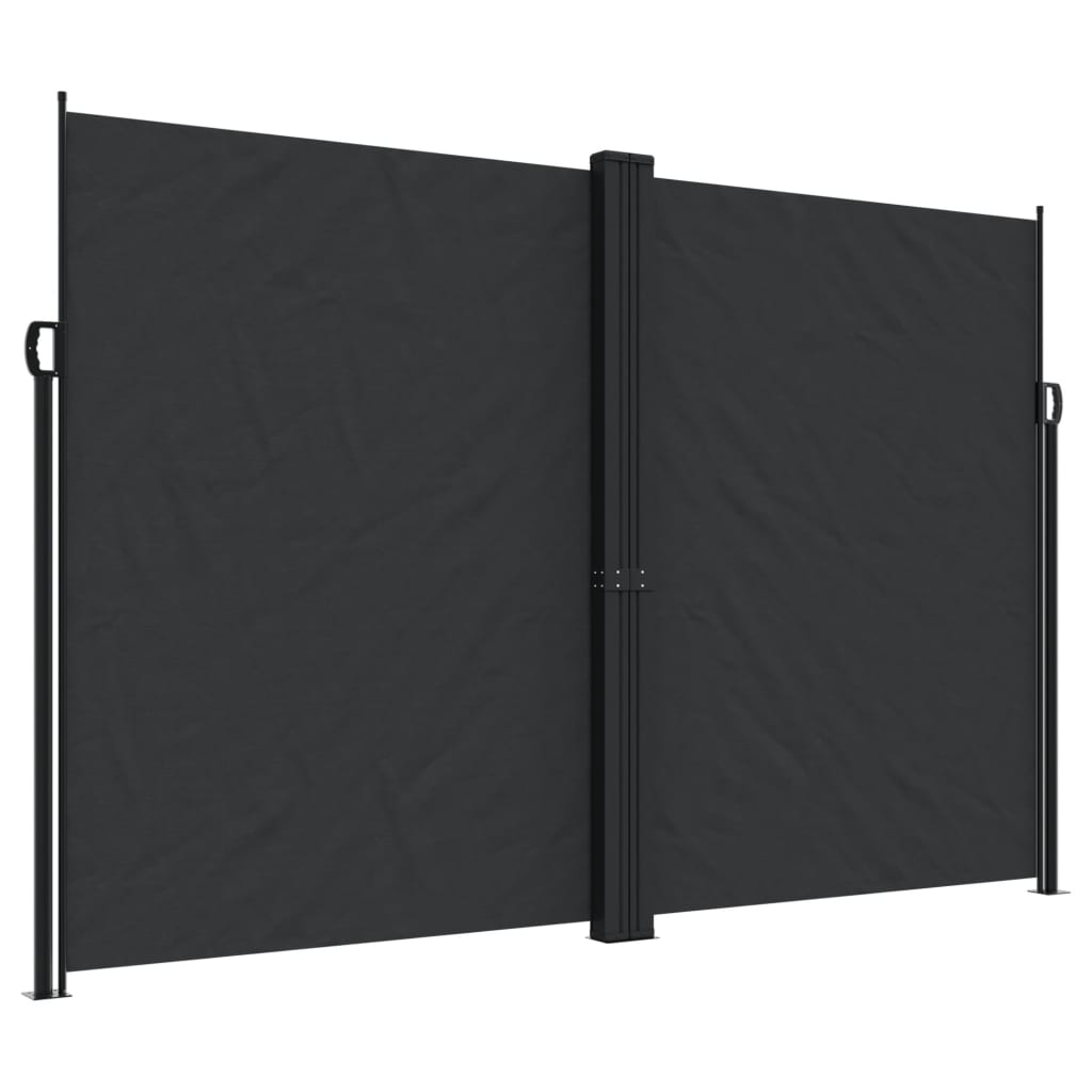 Tenda da Sole Laterale Retrattile Nera 220x600 cm 4004864