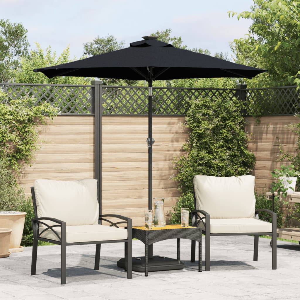 Ombrellone Giardino con Palo in Acciaio Nero 225x225x212 cm 4005064