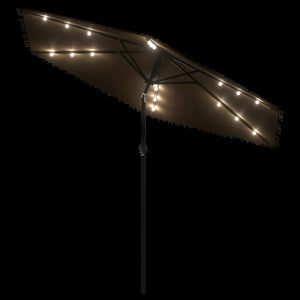 Ombrellone Giardino LED e Palo in Acciaio Marrone 288x288x225cm 4005121