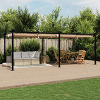 Gazebo da Giardino con Tetto Retrattile Tortora 3x6 m Alluminio 3217063