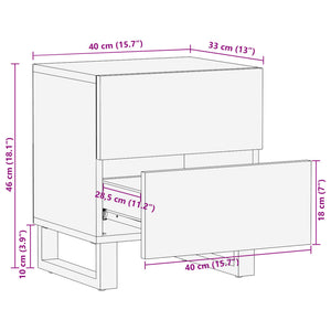 Comodino 40x33x46 cm in Legno Massello di Recupero 377434