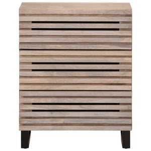 Credenza Bianca 60x34x75 cm in Legno Massello di Mango 377454