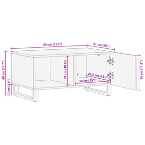 Tavolino da Salotto 80x51x40 cm in Legno Massello di Acacia 377457