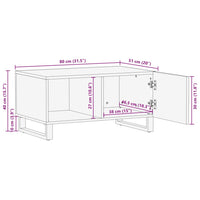 Tavolino da Salotto Marrone 80x54x40 cm Legno Massello di Mango 377458