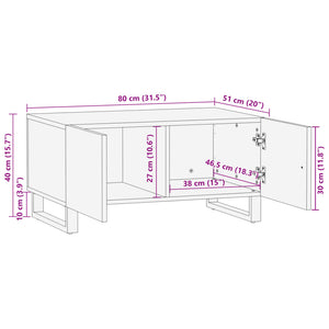 Tavolino da Salotto Marrone 80x54x40 cm Legno Massello di Mango 377463