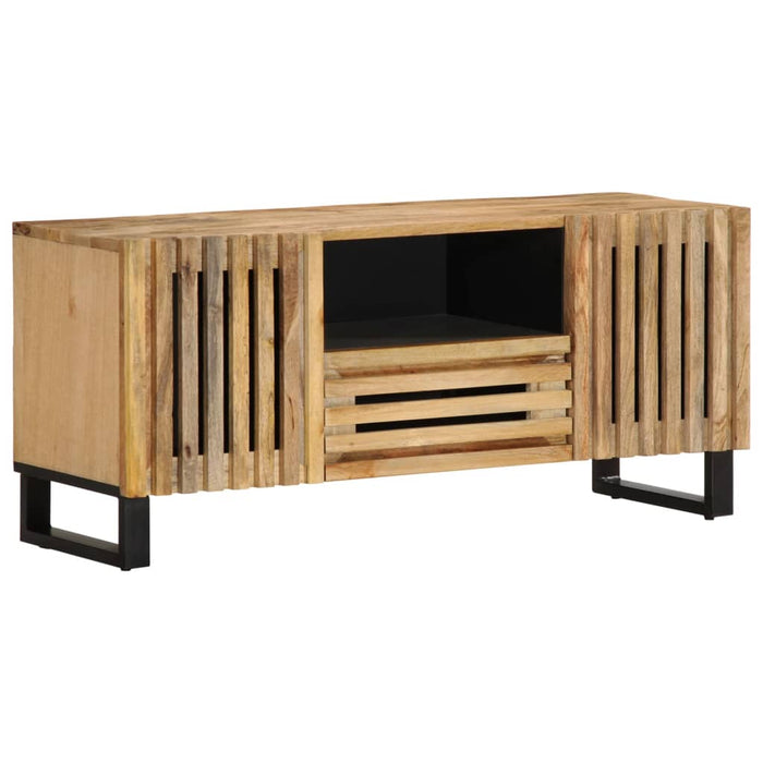 Mobile Porta TV 100x34x46 cm in Massello di Mango Grezzo 377504