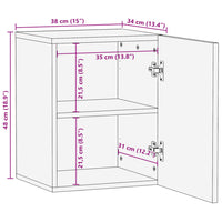 Mobile da Bagno a Parete 38x34x48 cm in Legno Massello di Mango 377537