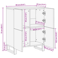 Credenza 60x34x75 cm in Legno Massello di Mango 377567