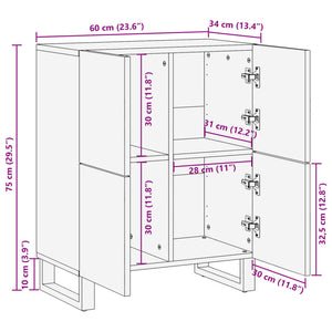 Credenza 60x34x75 cm in Legno Massello di Mango 377567