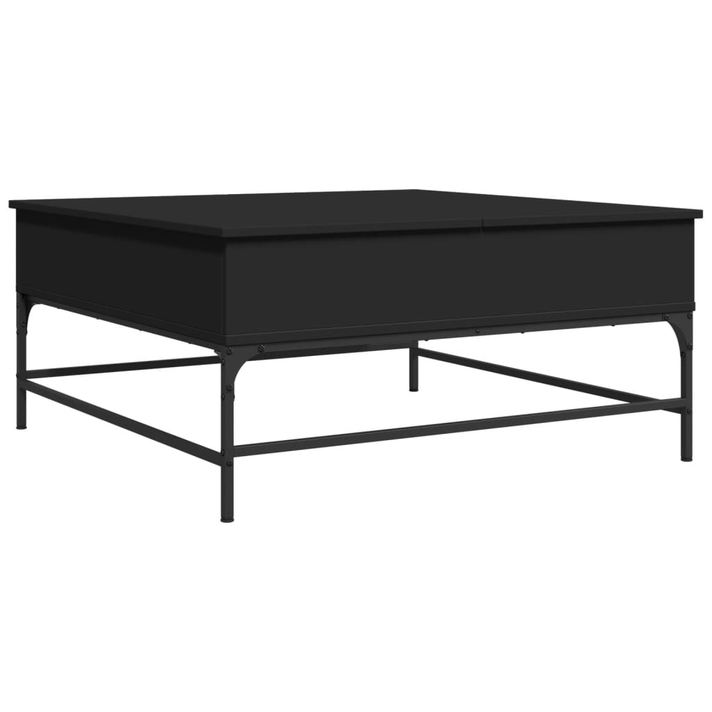 Tavolino Salotto Nero 95x95x45 cm Legno Multistrato e Metallo 3217064