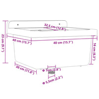 Lavabo a Parete Bianco 40x40x24 cm in Resina 4002793