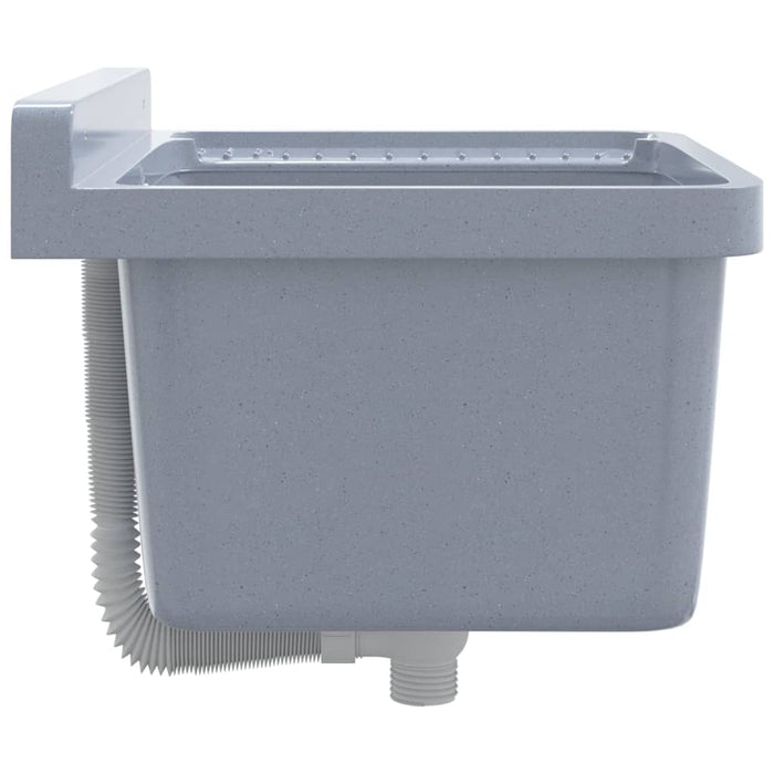 Lavabo a Parete Grigio 50x35x24 cm in Resina 4002797