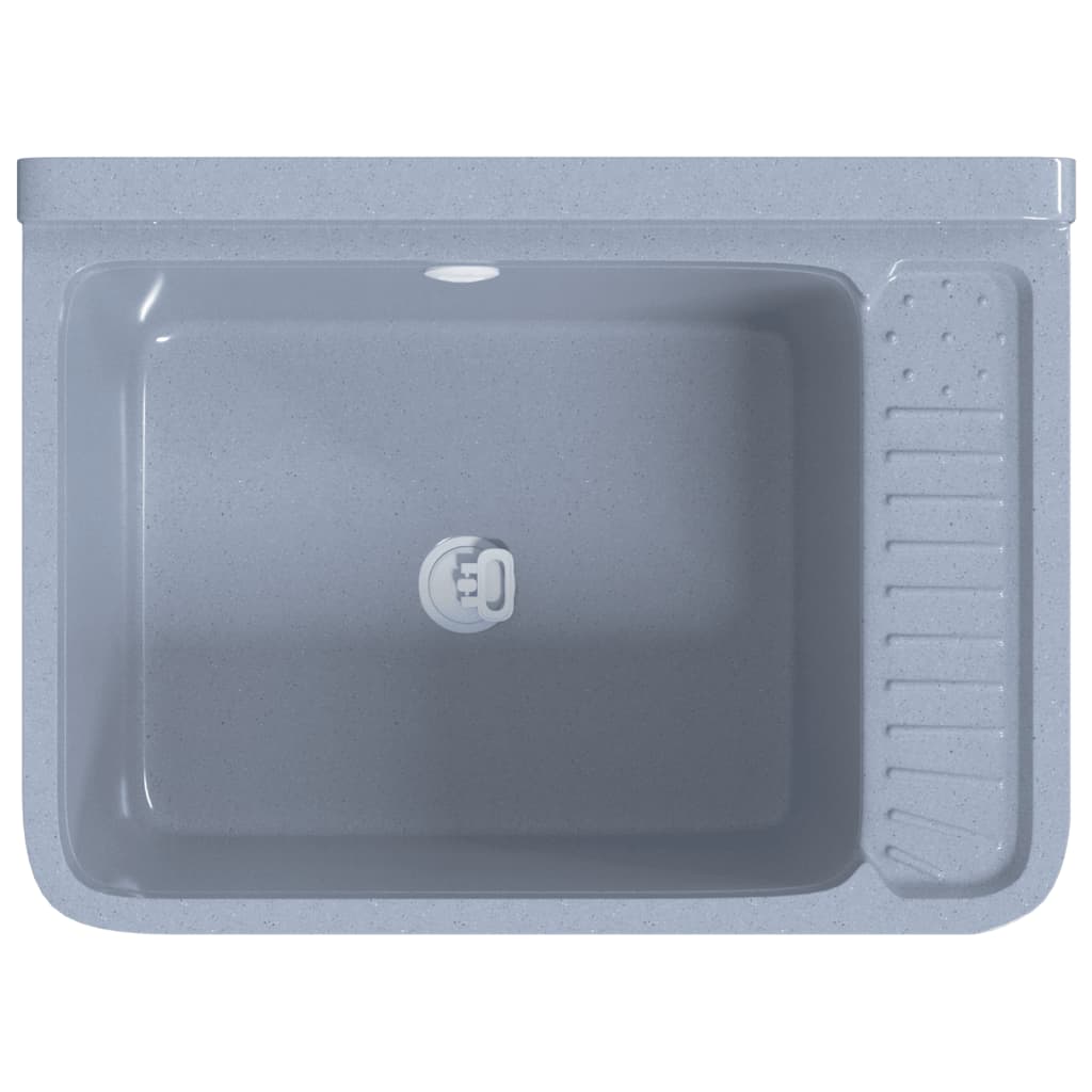 Lavabo a Parete Grigio 50x35x24 cm in Resina 4002797