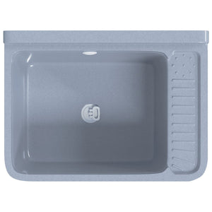 Lavabo a Parete Grigio 50x35x24 cm in Resina 4002797