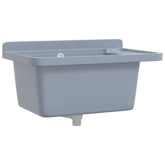 Lavabo a Parete Grigio 60x40x28 cm in Resina 4002798