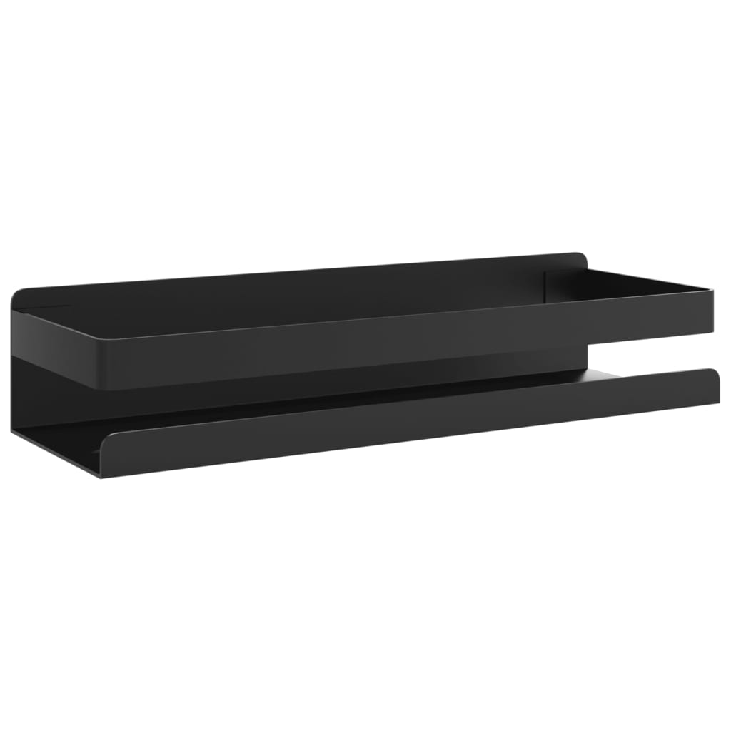 Mensola Doccia Nera Opaca 30x10x6cm Acciaio Inox 304 Spazzolato 4004907