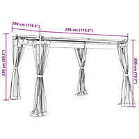 Gazebo con Pareti in Rete Crema 3x3 m in Acciaio 4003908